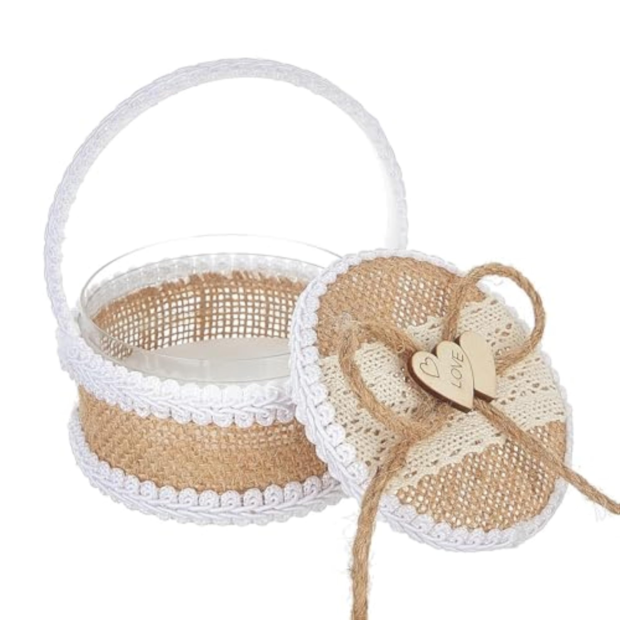 Wedding Ring Bearer Box with 2 Rings Slot for Ceremonies